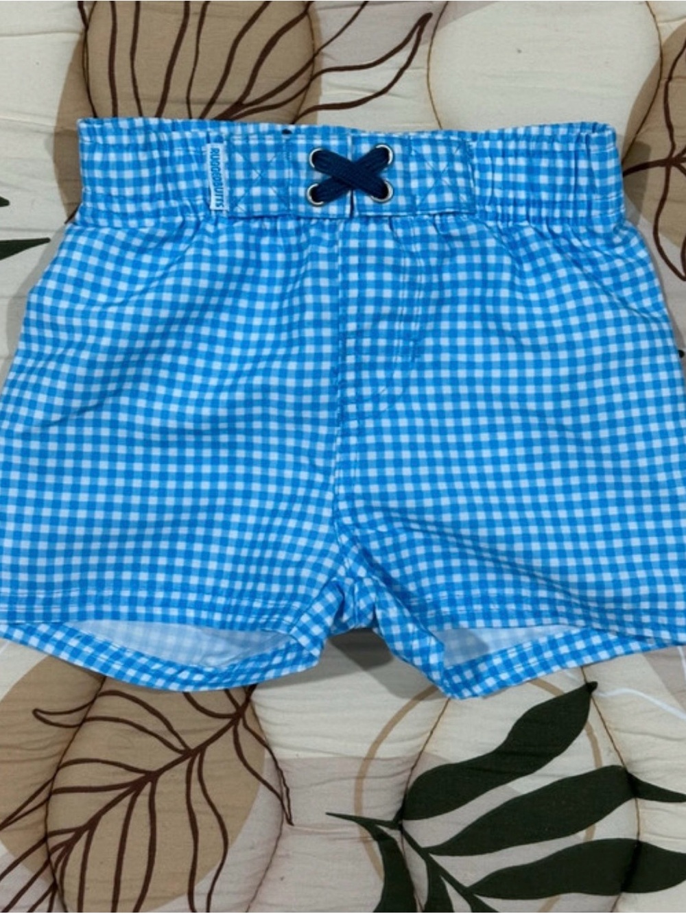 3-6M Blue Gingham Swim Shorts